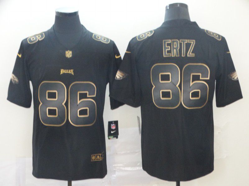 Men Philadelphia Eagles #86 Ertz Black Nike Vapor Limited Black Golden NFL Jerseys
